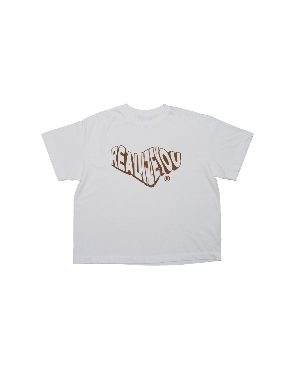 WAVY LOGO TEE (WHITE/BROWN)