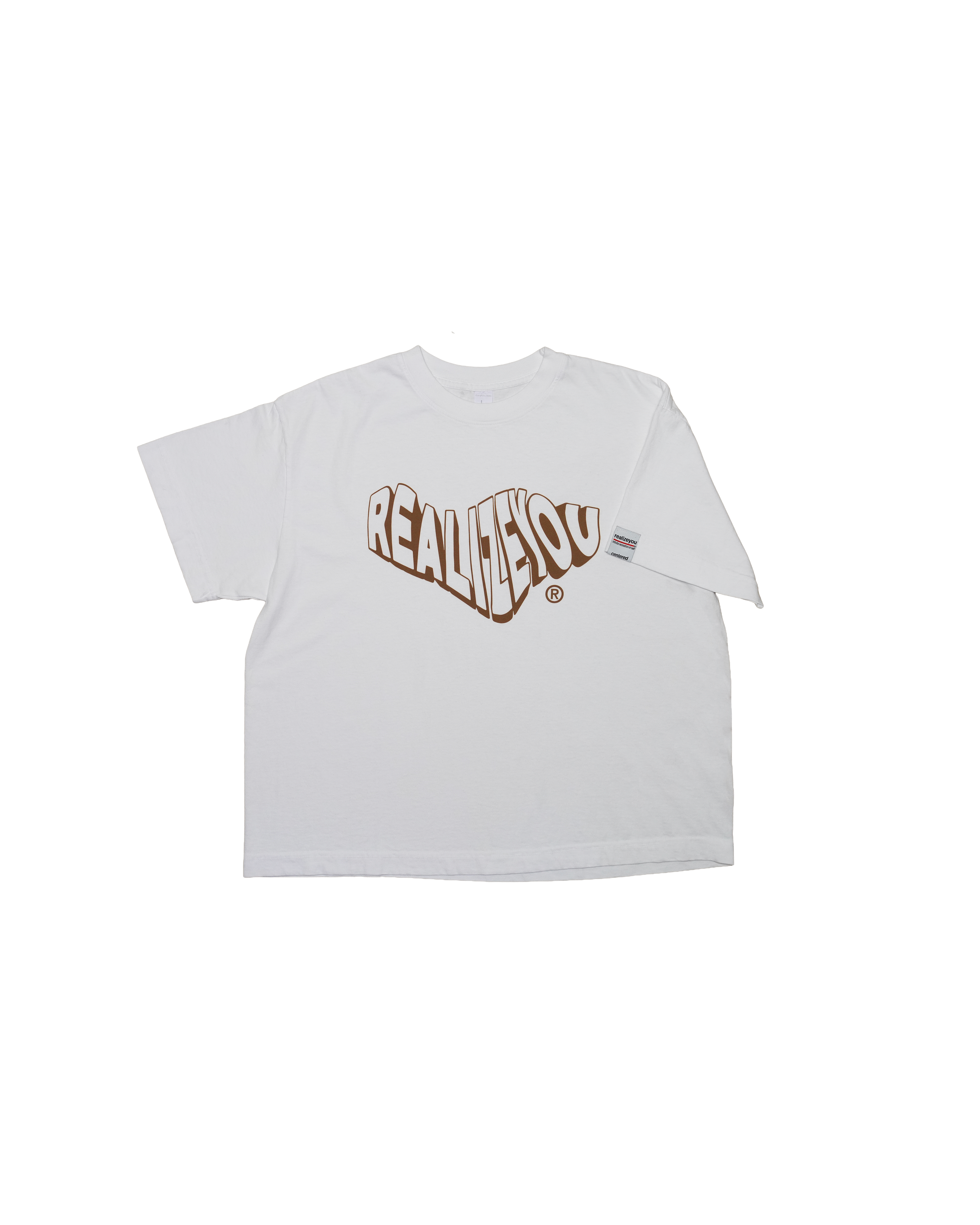 WAVY LOGO TEE (WHITE/BROWN)