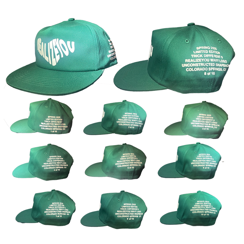 TRICK DIFFERENT WAVY LOGO SNAPBACK HAT (FOREST GREEN)