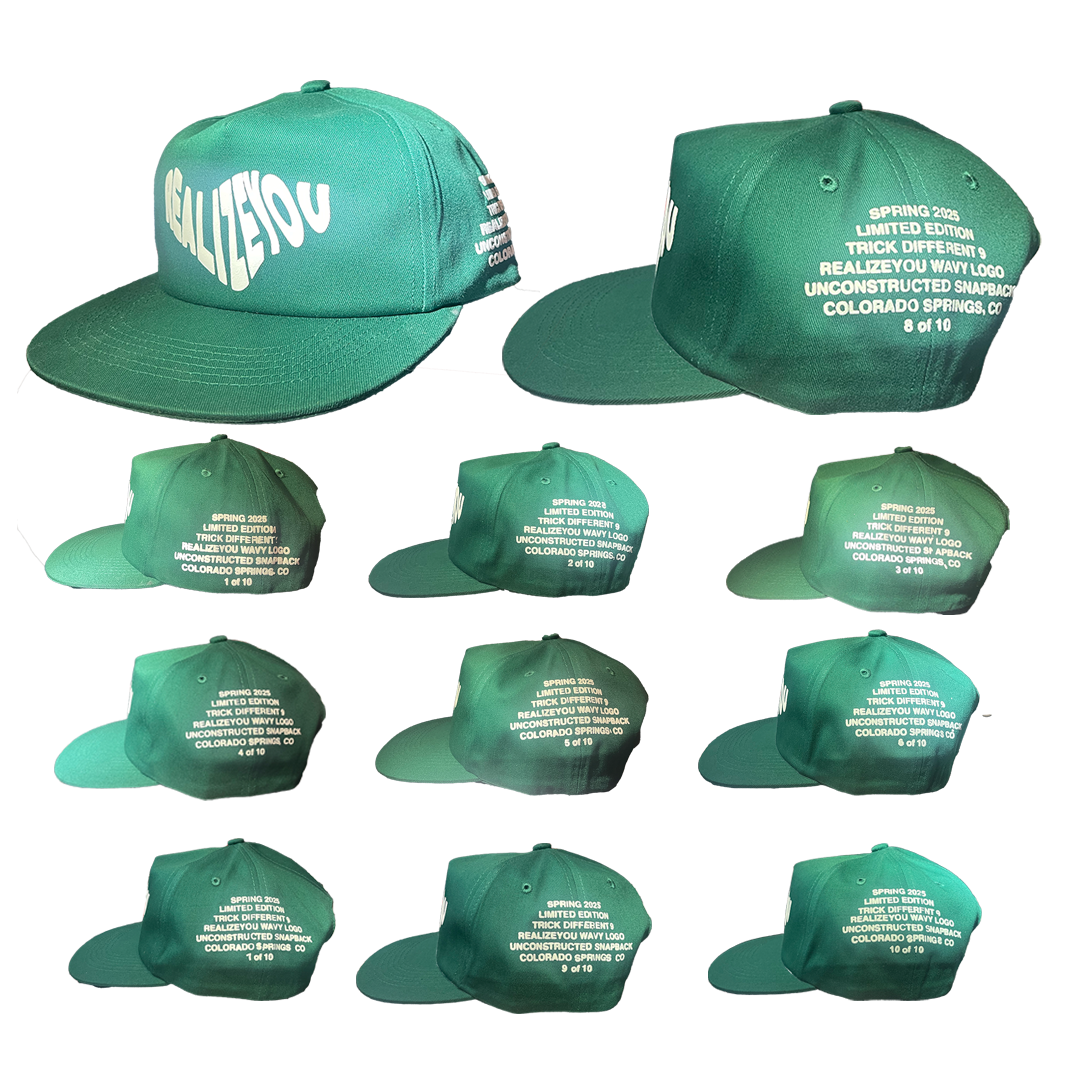 TRICK DIFFERENT WAVY LOGO SNAPBACK HAT (FOREST GREEN)
