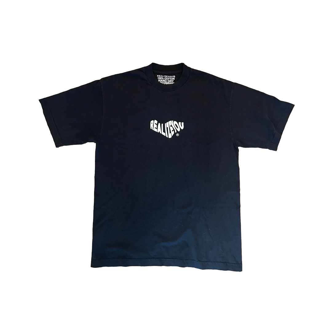 WAVY LOGO TEE (BLACK/WHITE)