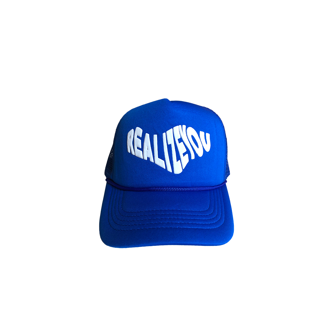 WAVY LOGO TRUCKER HAT (BLUE PUFF)