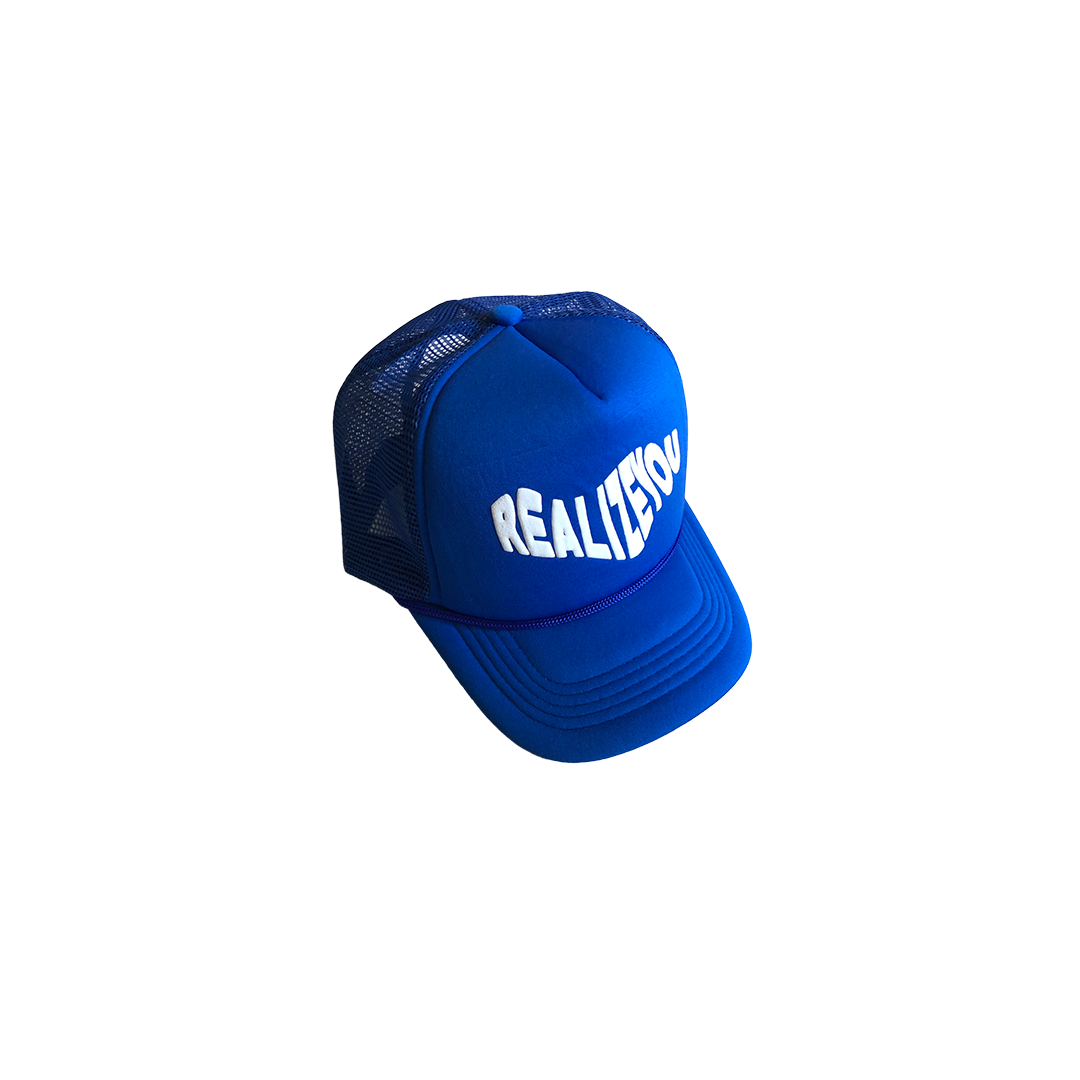 WAVY LOGO TRUCKER HAT (BLUE PUFF)
