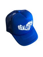 Blue Puff Wavy Logo Trucker Hat